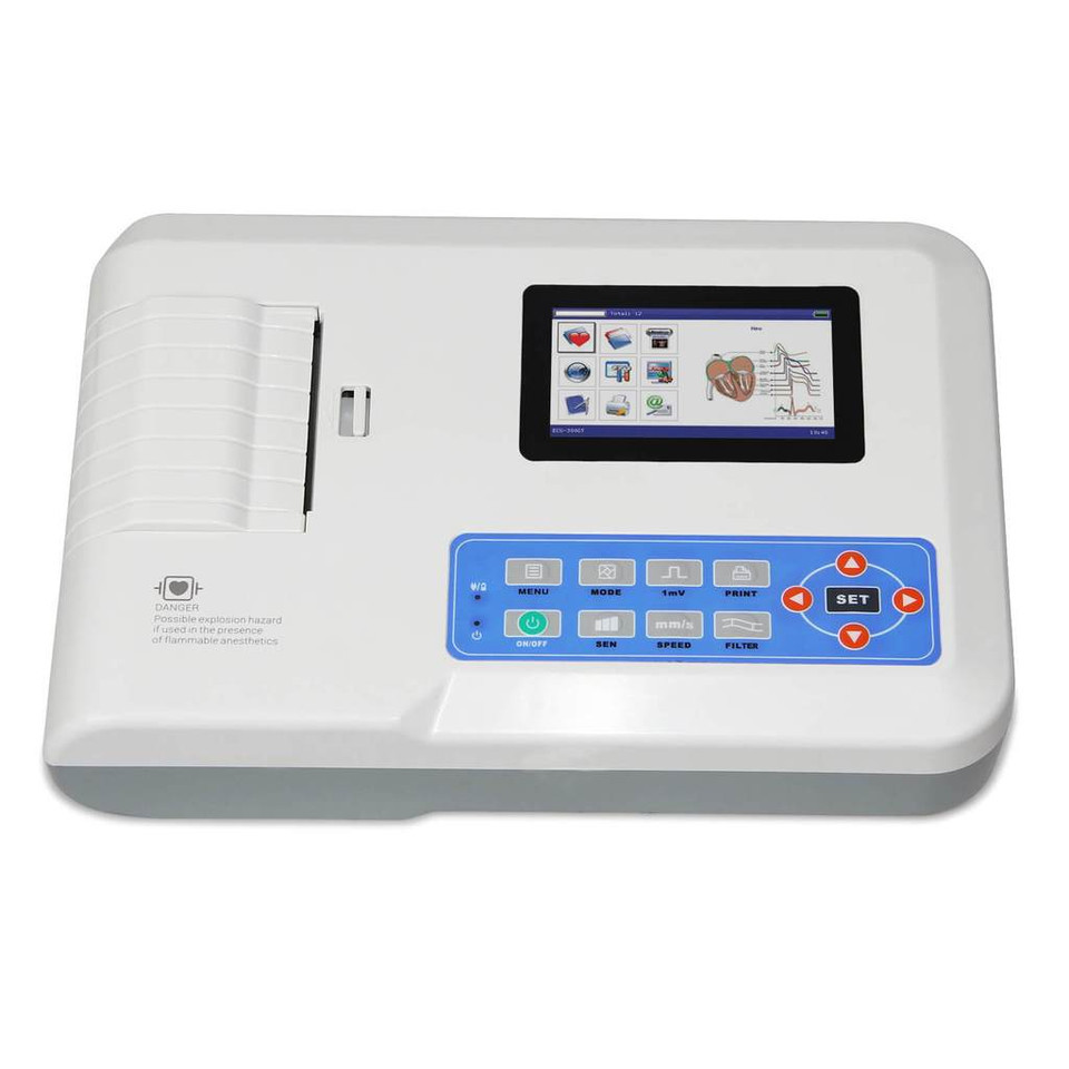 ECG300GT Touch Screen Portable ECG/EKG machine 12-Leads 3 Channel+Printer CONTEC